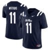 Jordan Watkins Jersey #11 Ole Miss Rebels Football All Stitched Navy