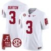 Jermaine Burton Jersey #3 Alabama Crimson Tide Vapor Limited Football Alabama Map White