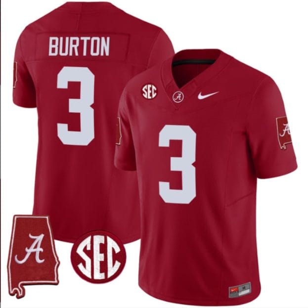 Jermaine Burton Jersey #3 Alabama Crimson Tide Vapor Stitched Football Alabama Map Crimson 1 Jermaine Burton Jersey #3 Alabama Crimson Tide Vapor Stitched Football Alabama Map Crimson