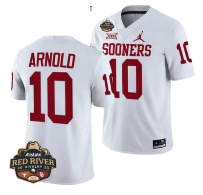 Jackson Arnold Jersey #10 Oklahoma Sooners Allstate Red River Rivalry College Football Stitched White