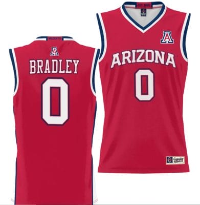 Jaden Bradley Jersey #0 Arizona Wildcats NIL College Basketball Lightweight Red
