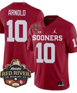 Jackson Arnold Jersey #10 Oklahoma Sooners Allstate Red River Rivalry College Football Stitched Red
