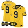 JJ McCarthy Jersey #9 Michigan Wolverines 1000 Wins Patch Vapor College Football Maize