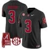 Jermaine Burton Jersey #3 Alabama Crimson Tide Vapor Limited Football Alabama Map Black