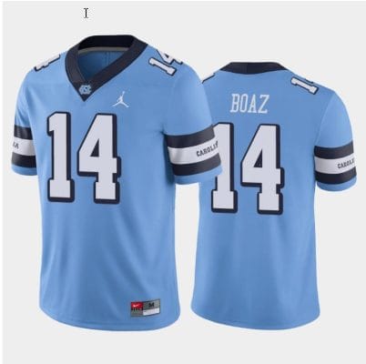 Jefferson Boaz Jersey #14 North Carolina Tar Heels College Football All Stitched Blue