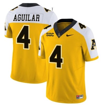 Joey Aguilar Jersey #4 Appalachian State Mountaineers Vapor Limited College Football Yellow Alternate