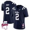 Jaxson Dart Jersey #2 Ole Miss Rebels Football Ole Map All Stitched Navy