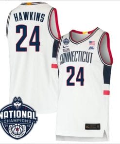 Jordan Hawkins Jersey #24 UConn Huskies 2023 National Champions College Basketball White