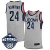 Jordan Hawkins Jersey #24 UConn Huskies 2023 National Champions College Basketball Gray
