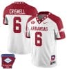 Jacolby Criswell Jersey #6 Arkansas Razorback Football Arkansas State Patch White Alternate
