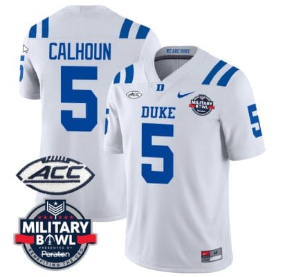 Jalon Calhoun Jersey #5 Duke Blue Devils Football Limited White - Military Bowl