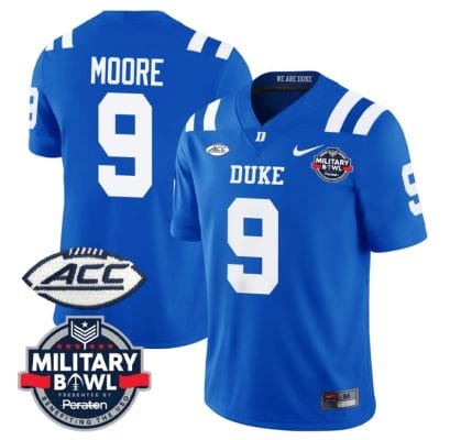 Jaquez Moore Jersey #9 Duke Blue Devils Football Limited Royal - Military Bowl 8 Jaquez Moore Jersey #9 Duke Blue Devils Football Limited Royal - Military Bowl