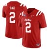 Jaxson Dart Jersey #2 Ole Miss Rebels Football All Stitched Red