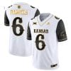 Jalon Daniels Jersey #6 Kansas Jayhawks Blackhawk Gold Vapor Football Black Sleeves
