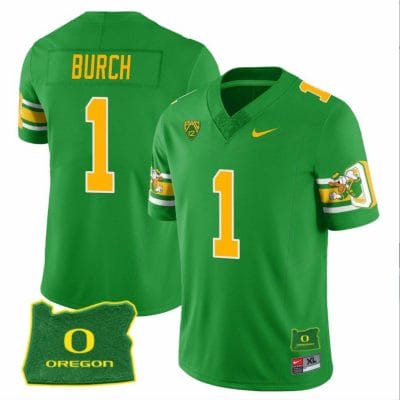 Jordan Burch Jersey #1 Oregon Ducks ‘Mighty Oregon’ Throwback Football Uniforms Oregon State Patch Green 10 Jordan Burch Jersey #1 Oregon Ducks ‘Mighty Oregon’ Throwback Football Uniforms Oregon State Patch Green