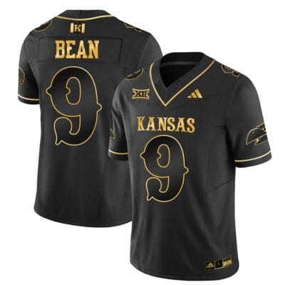 Jason Bean Jersey #9 Kansas Jayhawks Blackhawk Gold Vapor Football Black Gold 8 Jason Bean Jersey #9 Kansas Jayhawks Blackhawk Gold Vapor Football Black Gold