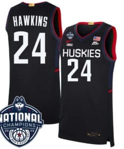 Jordan Hawkins Jersey #24 UConn Huskies 2023 National Champions College Basketball Black