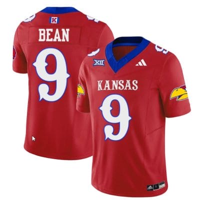 Jason Bean Jersey #9 Kansas Jayhawks Blackhawk Vapor Limited Football Red