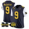 JJ McCarthy Jersey #9 Michigan Wolverines 1000 Wins Patch Vapor Limited Football White Sleeves