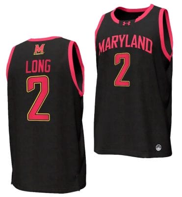 Jahari Long Jersey #2 Maryland Terrapins College NIL Replica Basketball Black