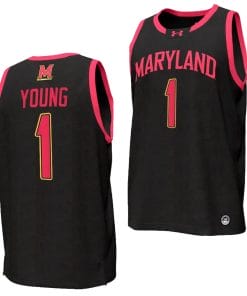 Jahmir Young Jersey #1 Maryland Terrapins College NIL Replica Basketball Black