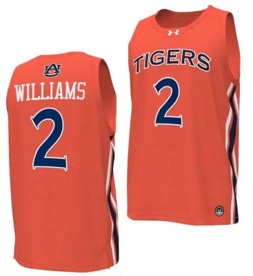 Jaylin Williams Jersey #2 Auburn Tigers College Basketball Replica Orange