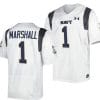 John Marshall Jersey #1 Navy Midshipmen Premier Replica College Football White