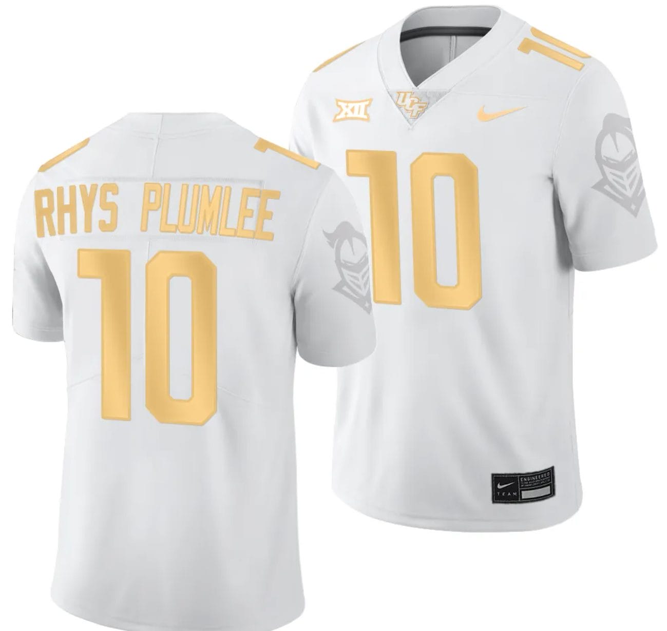 John Rhys Plumlee Jersey #10 UCF Knights Light Mode College Football White Golden 1 John Rhys Plumlee Jersey #10 UCF Knights Light Mode College Football White Golden