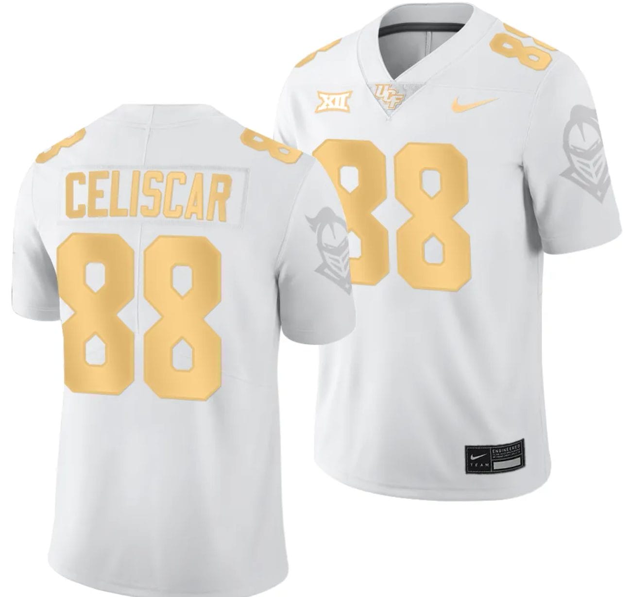 Josh Celiscar Jersey #88 UCF Knights Light Mode College Football White Golden 1 Josh Celiscar Jersey #88 UCF Knights Light Mode College Football White Golden