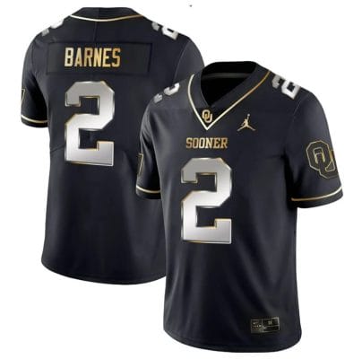 Jovantae Barnes Jersey #2 Oklahoma Sooners College Football Stitched Black Gold
