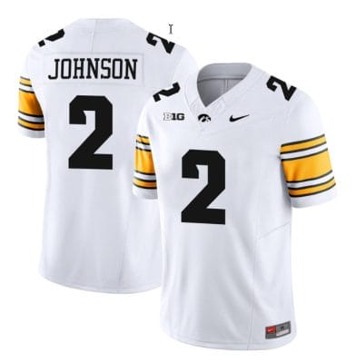 Kaleb Johnson Jersey #2 Iowa Hawkeyes Vapor Limited College Football White 8 Kaleb Johnson Jersey #2 Iowa Hawkeyes Vapor Limited College Football White