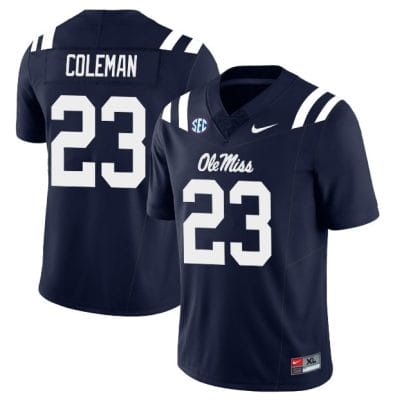 Khari Coleman Jersey #23 Ole Miss Rebels Football Ole Map All Stitched Navy