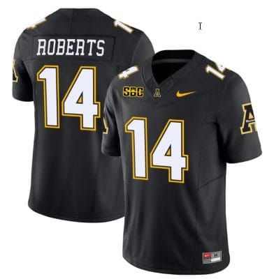 Kanye Roberts Jersey #14 Appalachian State Mountaineers Vapor Limited College Football Black
