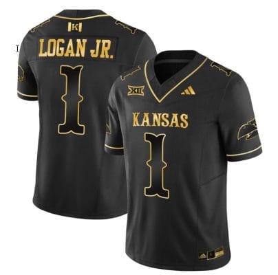 Kenny Logan Jr Jersey #1 Kansas Jayhawks Blackhawk Gold Vapor Football Black Gold 8 Kenny Logan Jr Jersey #1 Kansas Jayhawks Blackhawk Gold Vapor Football Black Gold
