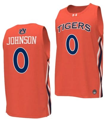 KD Johnson Jersey #0 Auburn Tigers College Basketball Replica Orange