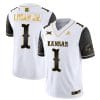 Kenny Logan Jr Jersey #1 Kansas Jayhawks Blackhawk Gold Vapor Football Black Sleeves