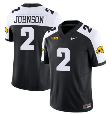 Kaleb Johnson Jersey #2 Iowa Hawkeyes Vapor Limited College Football Black Alternate
