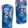 KJ Adams Jr Jersey #1 Kansas Jayhawks Bill Self Game College Basketball Blue Maui Strong