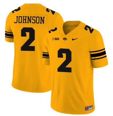 Kaleb Johnson Jersey #2 Iowa Hawkeyes Vapor Limited College Football Gold 8 Kaleb Johnson Jersey #2 Iowa Hawkeyes Vapor Limited College Football Gold