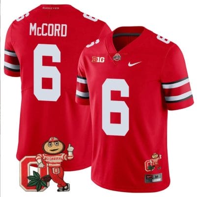 Kyle Mccord Jersey #6 Ohio State Buckeyes Mascot Patch College Football Scarlet