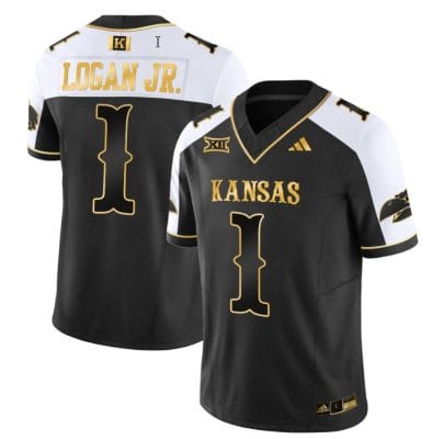 Kenny Logan Jr Jersey #1 Kansas Jayhawks Blackhawk Gold Vapor Football Alternate 8 Kenny Logan Jr Jersey #1 Kansas Jayhawks Blackhawk Gold Vapor Football Alternate