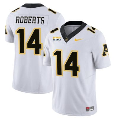 Kanye Roberts Jersey #14 Appalachian State Mountaineers Vapor Limited College Football White 8 Kanye Roberts Jersey #14 Appalachian State Mountaineers Vapor Limited College Football White
