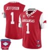 KJ Jefferson Jersey #1 Arkansas Razorback Football Arkansas Patched All Stitched White Sleeves