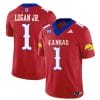 Kenny Logan Jr Jersey #1 Kansas Jayhawks Blackhawk Vapor Limited Football Red