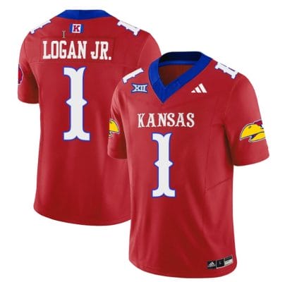 Kenny Logan Jr Jersey #1 Kansas Jayhawks Blackhawk Vapor Limited Football Red