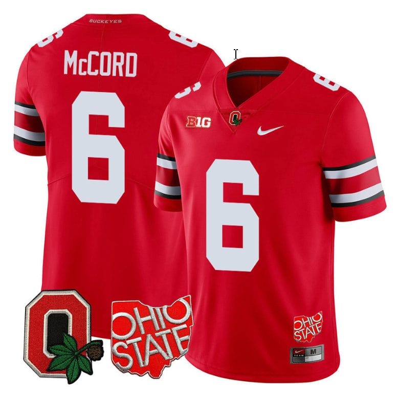 Kyle Mccord Jersey #6 Ohio State Buckeyes College Football Stitched Logo Patch Scarlet 1 Kyle Mccord Jersey #6 Ohio State Buckeyes College Football Stitched Logo Patch Scarlet