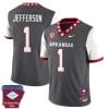 KJ Jefferson Jersey #1 Arkansas Razorback Football Arkansas State Patched All Stitched White Sleeves