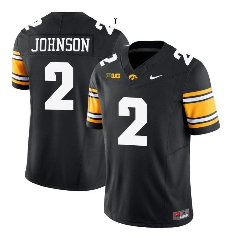 Kaleb Johnson Jersey #2 Iowa Hawkeyes Vapor Limited College Football Black 1 Kaleb Johnson Jersey #2 Iowa Hawkeyes Vapor Limited College Football Black