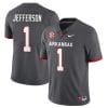 KJ Jefferson Jersey #1 Arkansas Razorback Football All Stitched Gray
