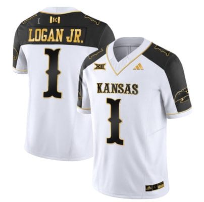 Kenny Logan Jr Jersey #1 Kansas Jayhawks Blackhawk Gold Vapor Football Inverted